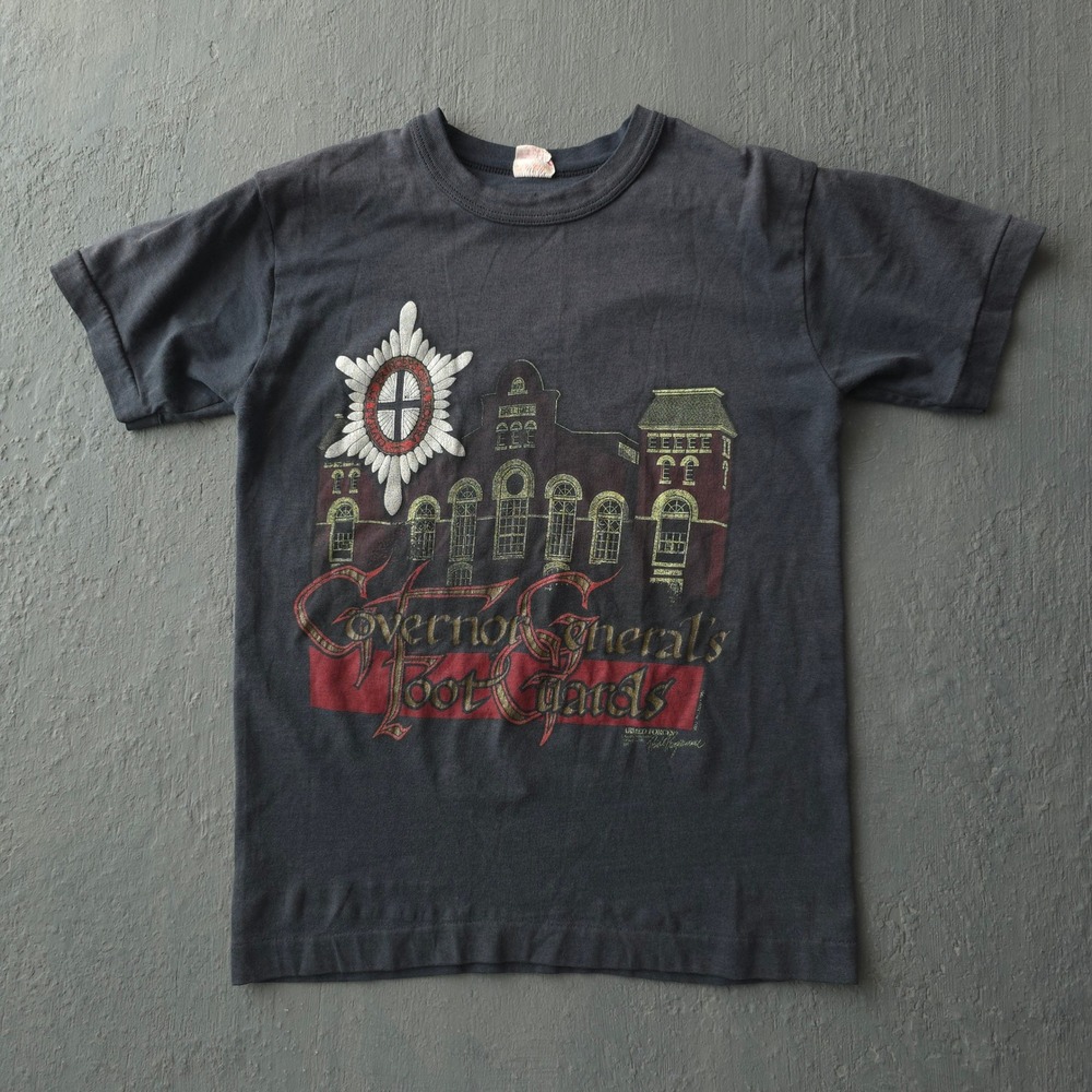 Vintage 80s Black T-shirt Youth Large Governor General's Foot Guards